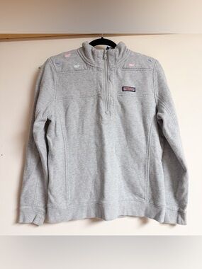 Vineyard Vines Whale Gray Quarter Zip Size Medium